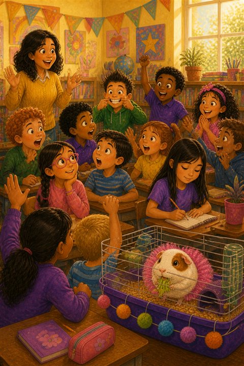 Mrs. Wren announcing Picture Day to an excited Room P301